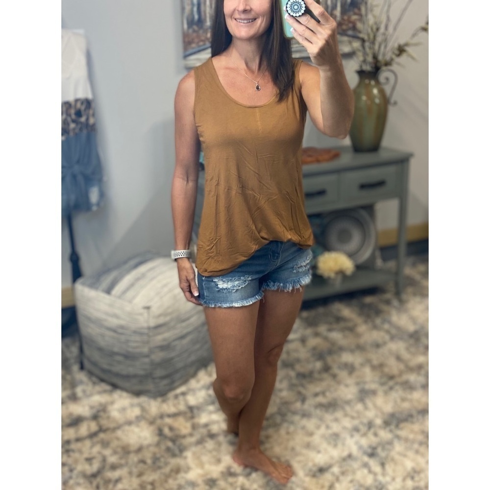 ❤️‍🔥Scoop Neck Floaty Sleeveless Round Hem Tank 1819